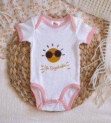 BK Kids İlk Seyahat Tasarımlı Pembe Bebek Body Zıbın-1