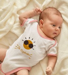 BK Kids İlk Seyahat Tasarımlı Pembe Bebek Body Zıbın-1