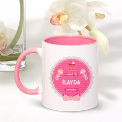 Kişiye Özel Kız Bebek Pembe Kupa Bardak - 002