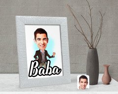 Kişiye Özel Baba Karikatürlü Dekoratif Çerçeve-1