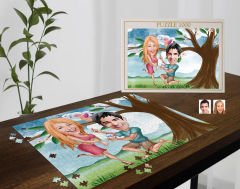 BK Gift Kişiye Özel Sevgililer Karikatürlü 1000 Parça Profesyonel Puzzle-16
