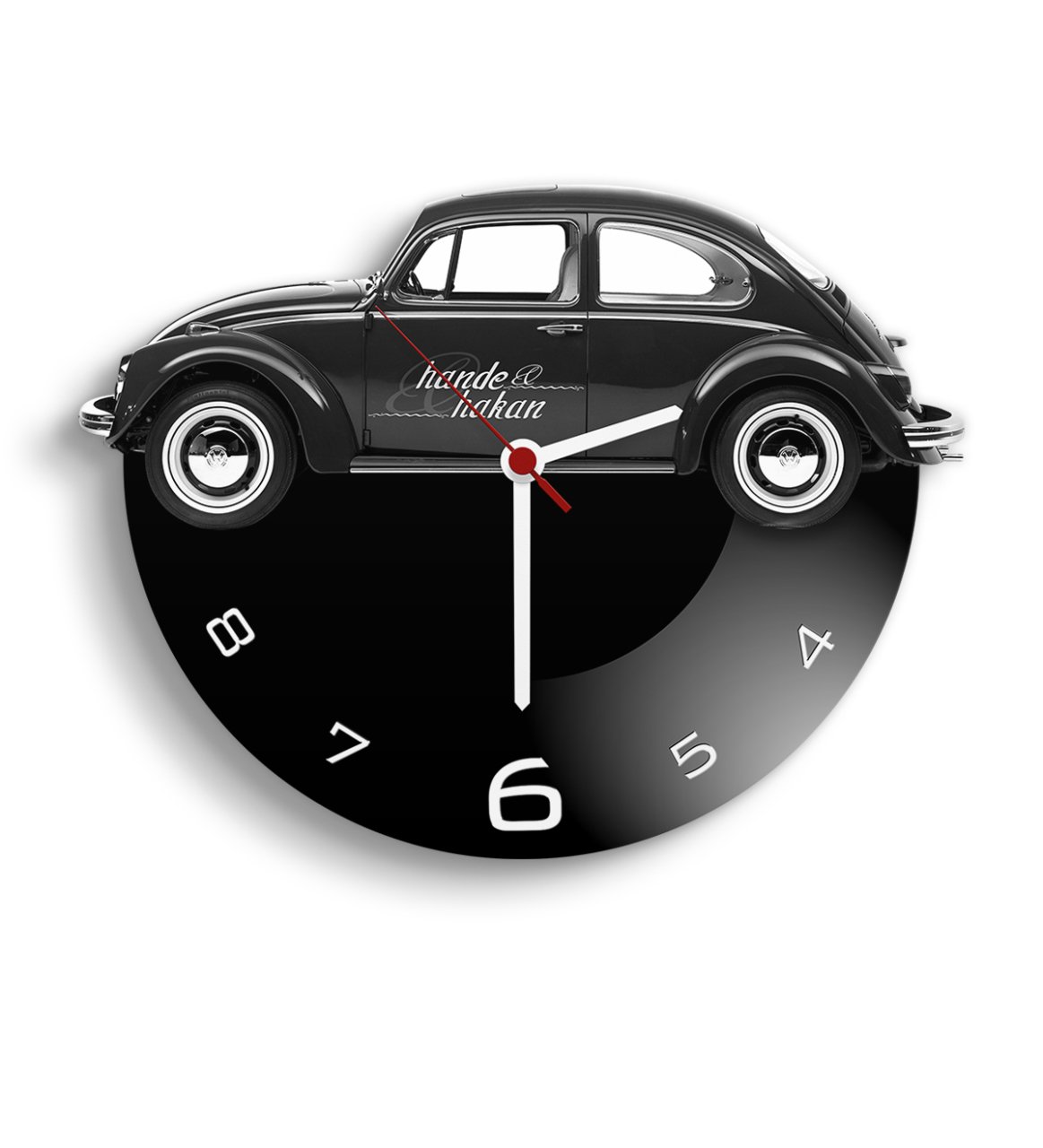 Kişiye Özel Retro Beetle Tasarımlı Ahşap Duvar Saati (Model 4)