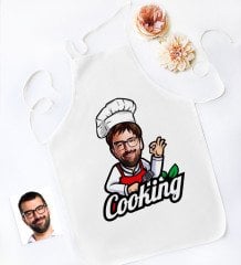 Kişiye Özel Bay Chef Karikatürlü Mutfak Önlüğü-14