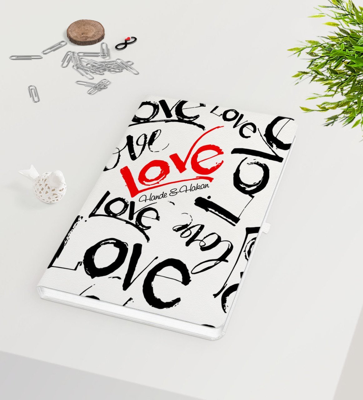 Kişiye Özel Sevgililer Günü Beyaz Defter-70