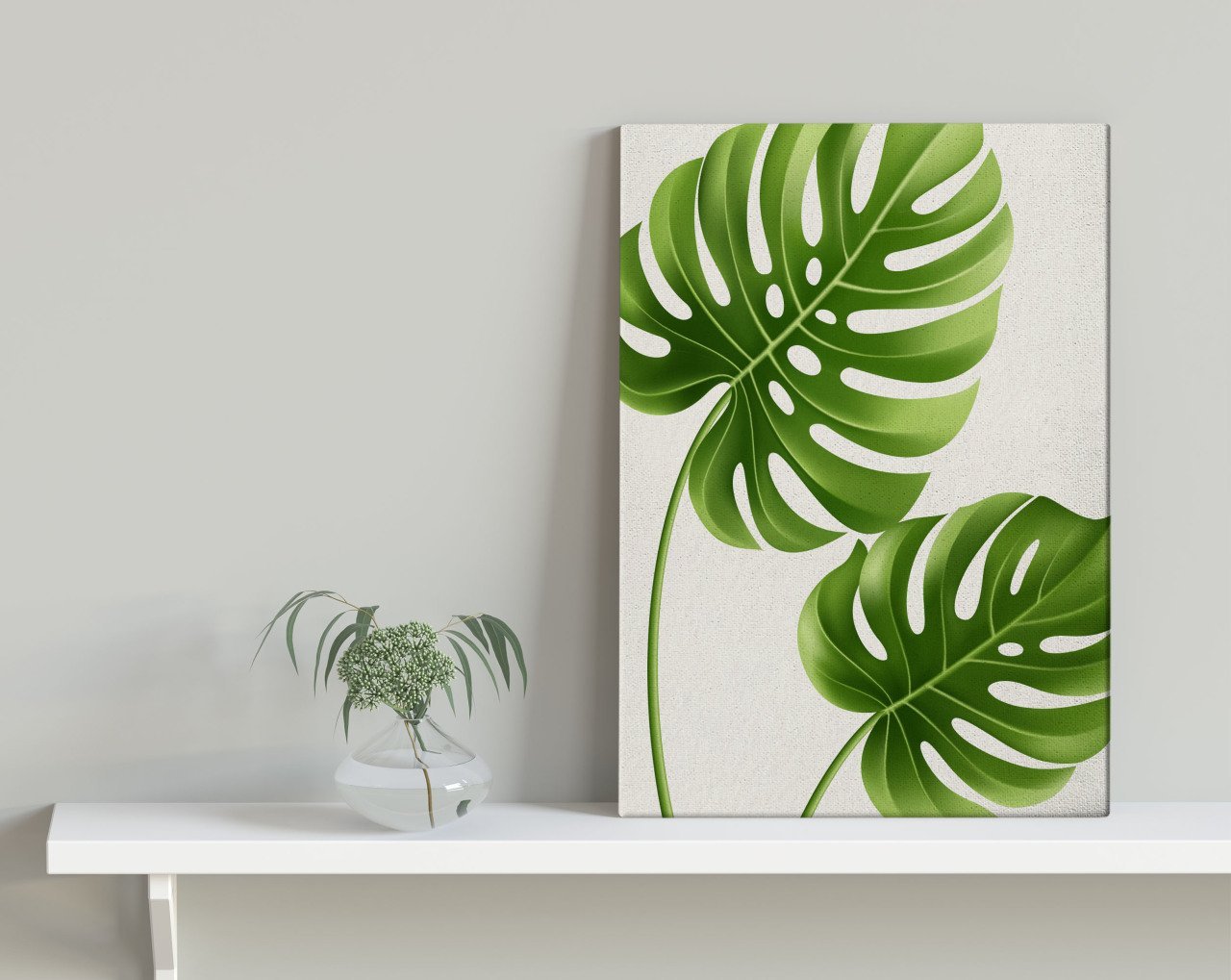 BK Home Green Plant Tasarımlı Kanvas Tablo 30x50cm-5