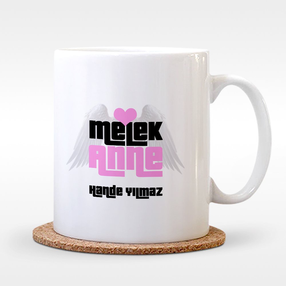 Kişiye Özel Melek Anne Beyaz Kupa Bardak - 1