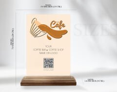 BK Gift Restoran & Cafe & Barlara Özel Ahşap Standlı Pleksi QR Kod Menü, Cafe&Bar için QR kodlu Tabela, QR kodlu Masa Dekoru - 10 ADET-15