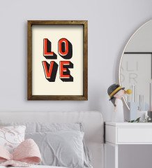 BK Gift Yatak Odası Konseptli Doğal Masif Ahşap Çerçeveli Tablo 45x65cm-7