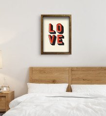 BK Gift Yatak Odası Konseptli Doğal Masif Ahşap Çerçeveli Tablo 45x65cm-7
