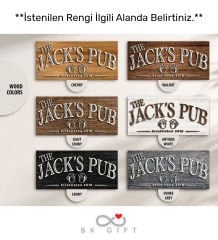 BK Gift Kişiye Özel Dekoratif Ahşap Cafe&Bar Tabelası 61cm - Model 2