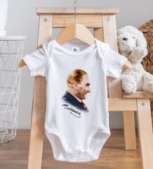 BK Kids Atatürk Temalı Beyaz Bebek Body Zıbın-11