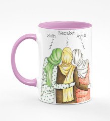 Kişiye Özel Türbanlı Pembe  Kupa Bardak 42722