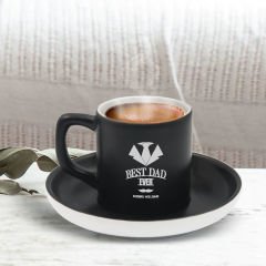 BK Gift Kişiye Özel Dad Tasarımlı Siyah Renk Türk Kahvesi Fincanı-14, Arkadaşa Hediye, Sevgiliye Hediye, Yıl Dönümü Hediyesi