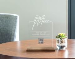 BK Gift Restoran & Cafe & Barlara Özel Ahşap Standlı Pleksi QR Kod Menü, Cafe&Bar için QR kodlu Tabela, QR kodlu Masa Dekoru - 10 ADET-16