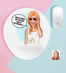 Kişiye Özel Bayan Kolay Yetişmiyor Karikatürlü Bilek Destekli Mouse Pad-4