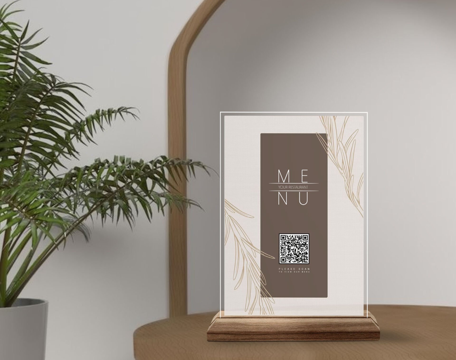 BK Gift Restoran & Cafe & Barlara Özel Ahşap Standlı Pleksi QR Kod Menü, Cafe&Bar için QR kodlu Tabela, QR kodlu Masa Dekoru - 10 ADET-17