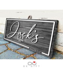 BK Gift Kişiye Özel Dekoratif Ahşap Cafe&Bar Tabelası 61cm - Model 5