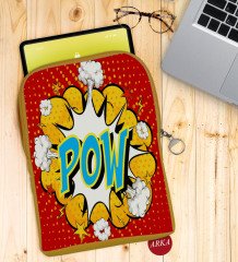 Pop Art Tasarımlı Taşınabilir Koruyucu Tablet Kılıfı & Organizer Çanta - Sarı-13