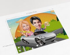 BK Gift Kişiye Özel Sevgililer Karikatürlü 1000 Parça Profesyonel Puzzle-21