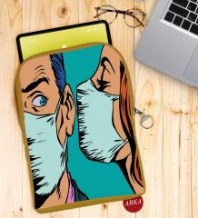 BK Gift Pop Art Tasarımlı Taşınabilir Koruyucu Tablet Kılıfı & Organizer Çanta - Sarı-14