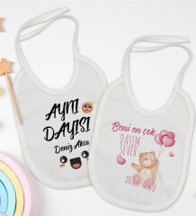 BK Kids Kişiye Özel Dayı Tasarımlı 2’li Beyaz Mama Önlüğü-1