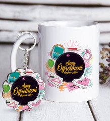 Kişiye Özel Sınıf Öğretmeni Beyaz Kupa ve Anahtarlık Hediye Seti-14