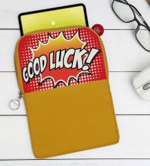 BK Gift Pop Art Tasarımlı Taşınabilir Koruyucu Tablet Kılıfı & Organizer Çanta - Sarı-15