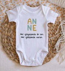BK Kids Anne-Baba Tasarımlı 2'li Bebek Body Zıbın - 8, Anneler Günü Hediyesi, Babalar Günü Hediyesi, Yeni Doğan Hediyesi
