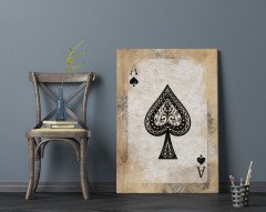 BK Home İskambil Maça As Tasarımlı Kanvas Tablo 70x100cm-1