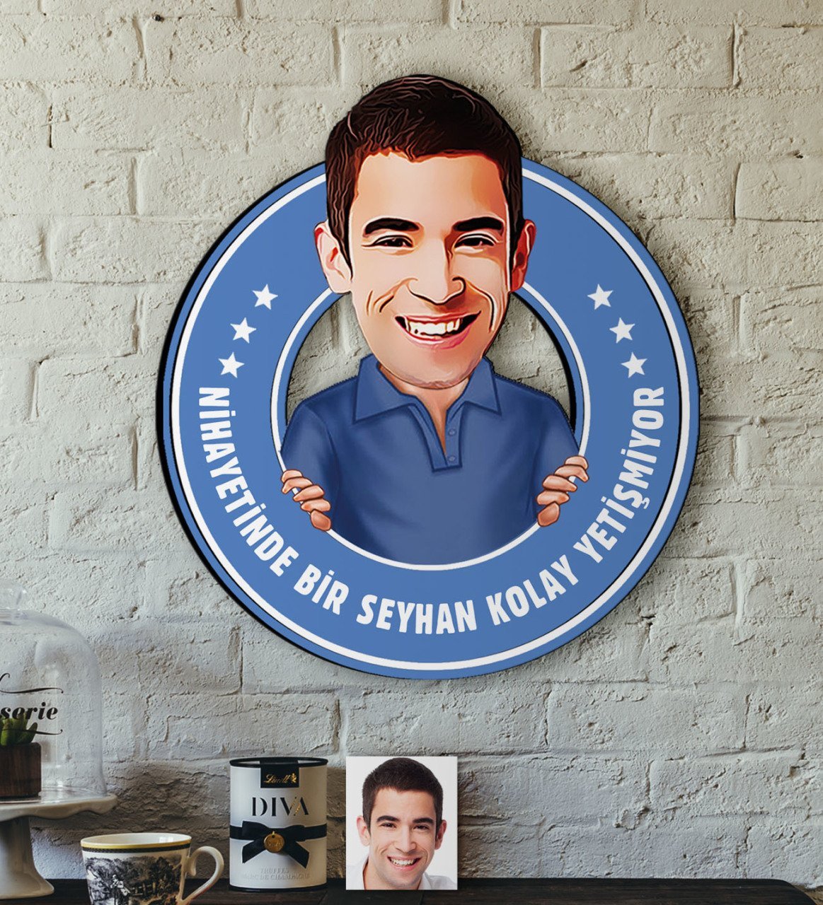 Kişiye Özel Bay Kolay Yetişmiyor Karikatürlü 3D Ahşap Tablo-3