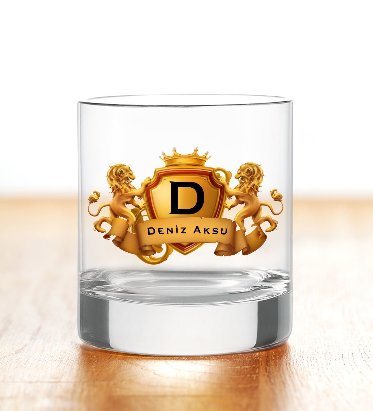 BK Gift DTF Kişiye Özel Kral Aslanlar Tasarımlı Viski Kadehi - 2 , Arkadaşa Hediye, Sevgiliye Hediye