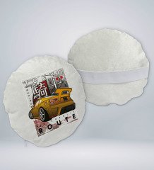 BK Gift Tokyo Route Tasarımlı Yuvarlak Araç Koltuk Yastığı-1