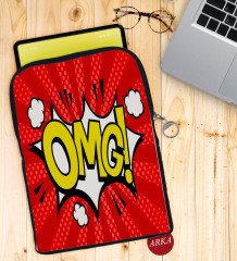 BK Gift Pop Art Tasarımlı Taşınabilir Koruyucu Tablet Kılıfı & Organizer Çanta - Siyah-1