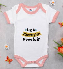 BK Kids Rizeliyim Tasarımlı Pembe Bebek Body Zıbın-2