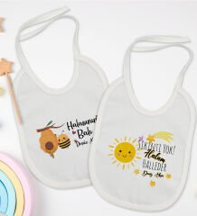 BK Kids Kişiye Özel Hala Tasarımlı 2’li Beyaz Mama Önlüğü-1