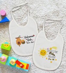 BK Kids Kişiye Özel Hala Tasarımlı 2’li Beyaz Mama Önlüğü-1