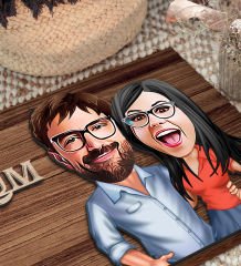 BK Gift Kişiye Özel Sevgililer Karikatürlü Kabartma Figürlü Ahşap Tablo, Duvar Dekoru,Sevgiliye Hediye,Ev Dekorasyonu,Sevgililer Günü Hediyesi