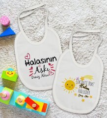 BK Kids Kişiye Özel Hala Tasarımlı 2’li Beyaz Mama Önlüğü-2