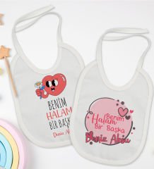 BK Kids Kişiye Özel Halam Bir Başka Tasarımlı 2’li Beyaz Mama Önlüğü-1