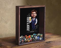 BK Gift Kişiye Özel Karikatürlü Bira Kapağı Koleksiyonu Ahşap Kumbara, Sevgiliyer Hediye, Ev Hediyesi, Arkadaşa Hediye, Tasarım Ahşap Kumbara-3