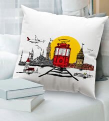 BK Gift İstanbul Tasarımlı Beyaz Kırlent Yastık, Ev Hediyesi, Ev Dekorasyonu, Dekoratif Hediye-3