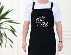 BK Gift Profesyonel Siyah Mutfak Önlüğü, Aşçı Önlüğü, Şef Önlüğü, Ev Hediyesi, Arkadaşa Hediye-1