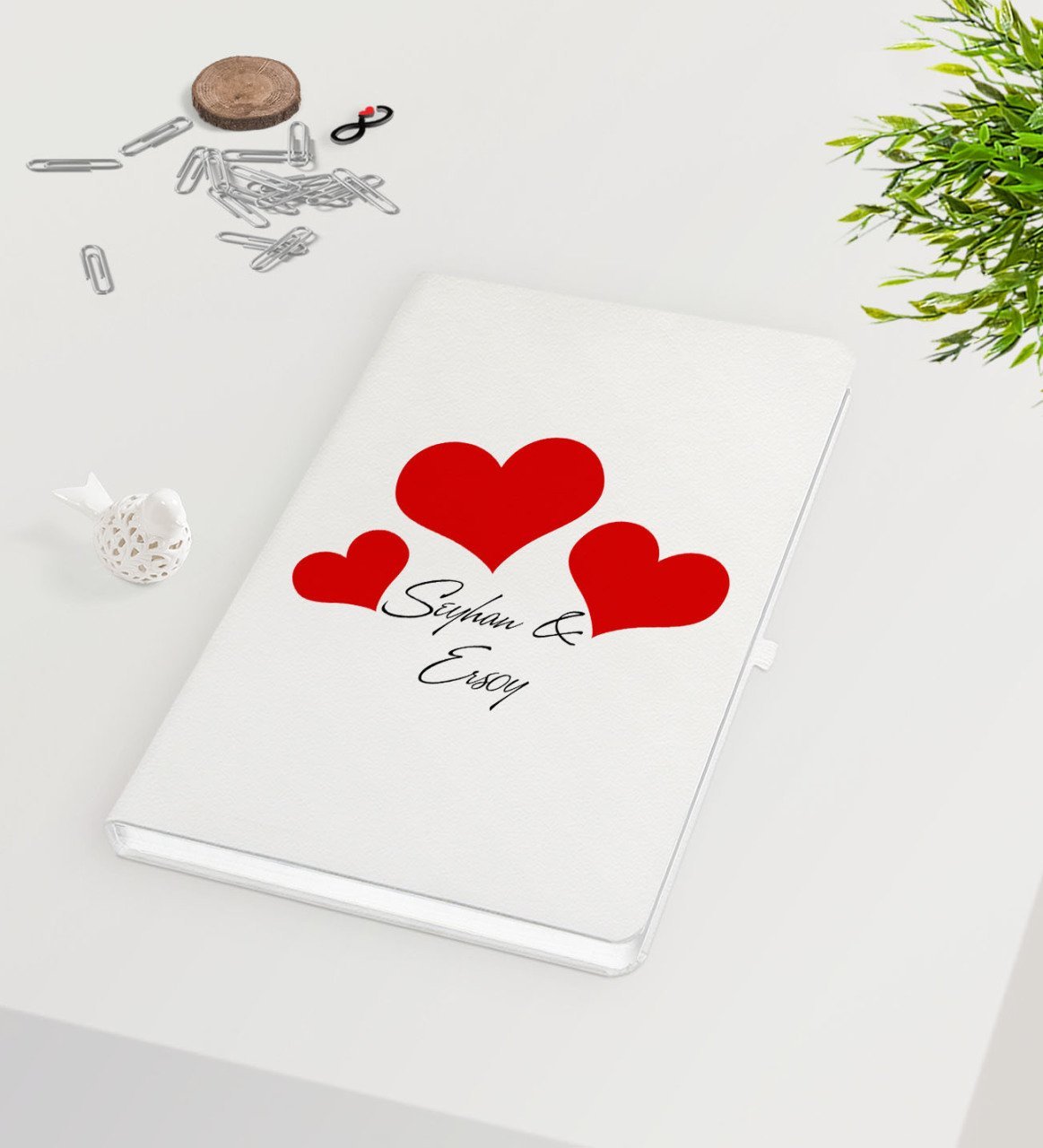 Kişiye Özel Sevgililer Günü Beyaz Defter-82
