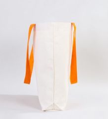 BK Gift I Love Amsterdam Turuncu Renkli Kulp Kanvas Plaj Çantası 48x40m, Baskılı Omuz Çantası, Alışveriş Çantası