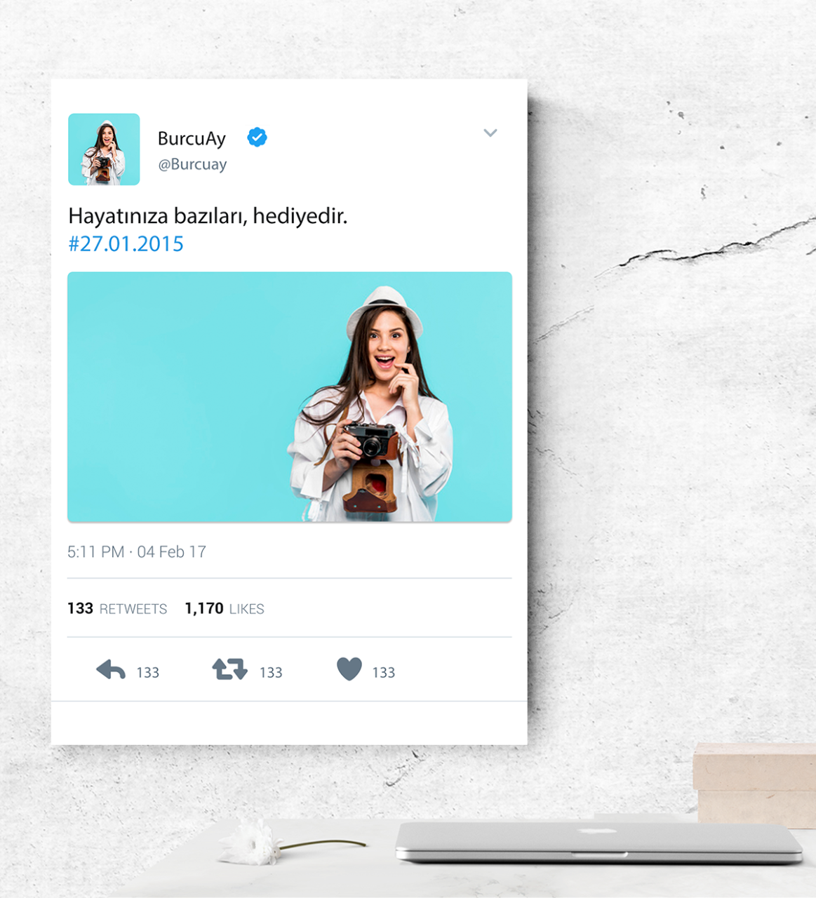 Kişiye Özel Twitter Kanvas Tablo 50x70