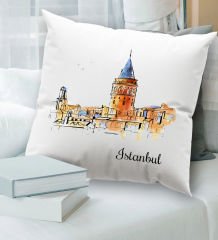 BK Gift İstanbul Tasarımlı Beyaz Kırlent Yastık, Ev Hediyesi, Ev Dekorasyonu, Dekoratif Hediye-4