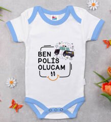 BK Kids Polis Olucam Tasarımlı Mavi Bebek Body Zıbın-1