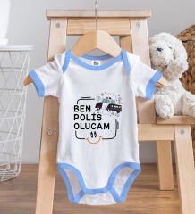 BK Kids Polis Olucam Tasarımlı Mavi Bebek Body Zıbın-1