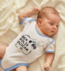 BK Kids Polis Olucam Tasarımlı Mavi Bebek Body Zıbın-1