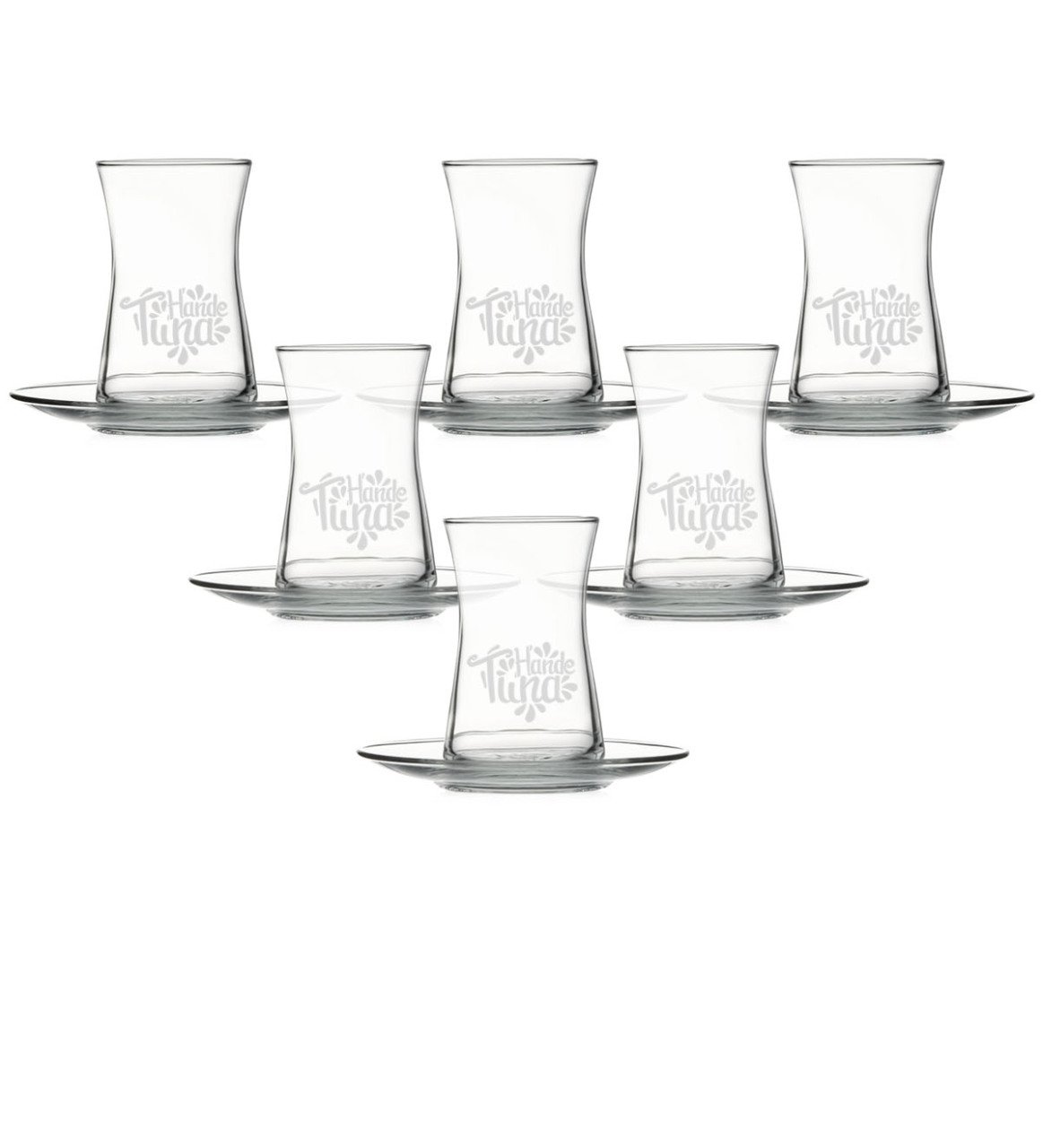 Kişiye Özel Heybeli 6'lı Çay Seti